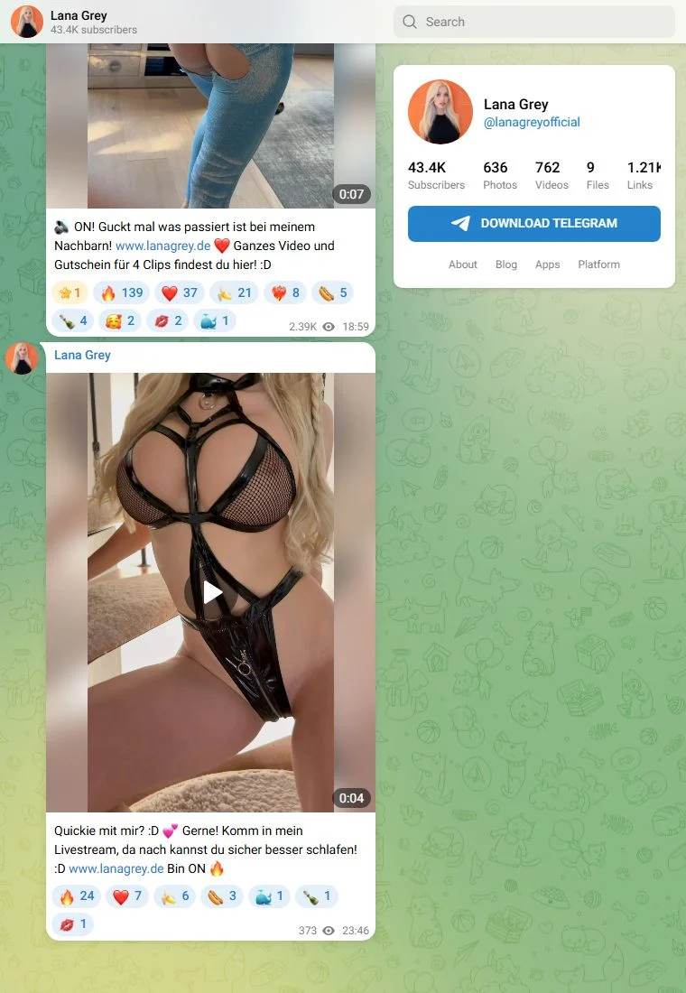 Vorschau des Telegram-Kanals Lana Grey